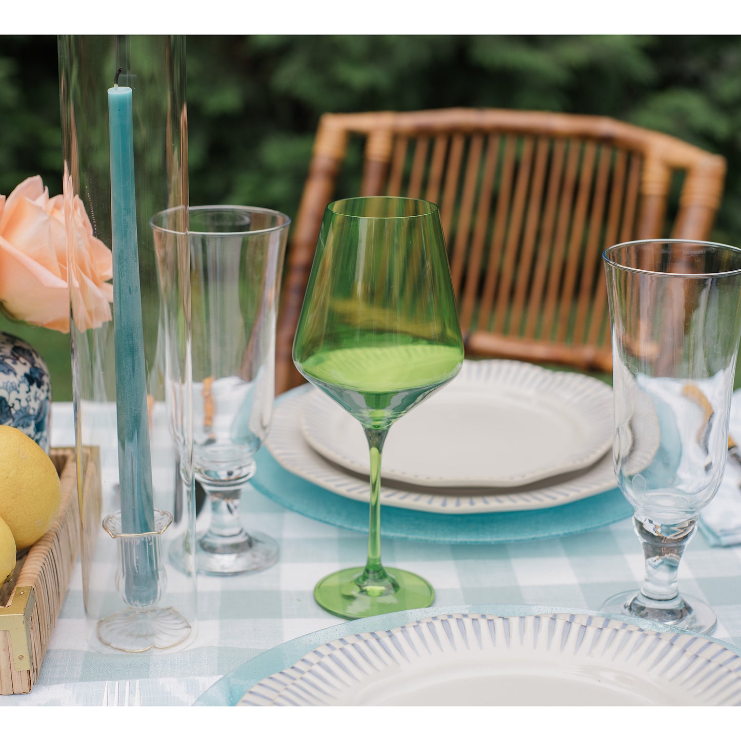 Pastel Colored Wine Stemware, Set of 6