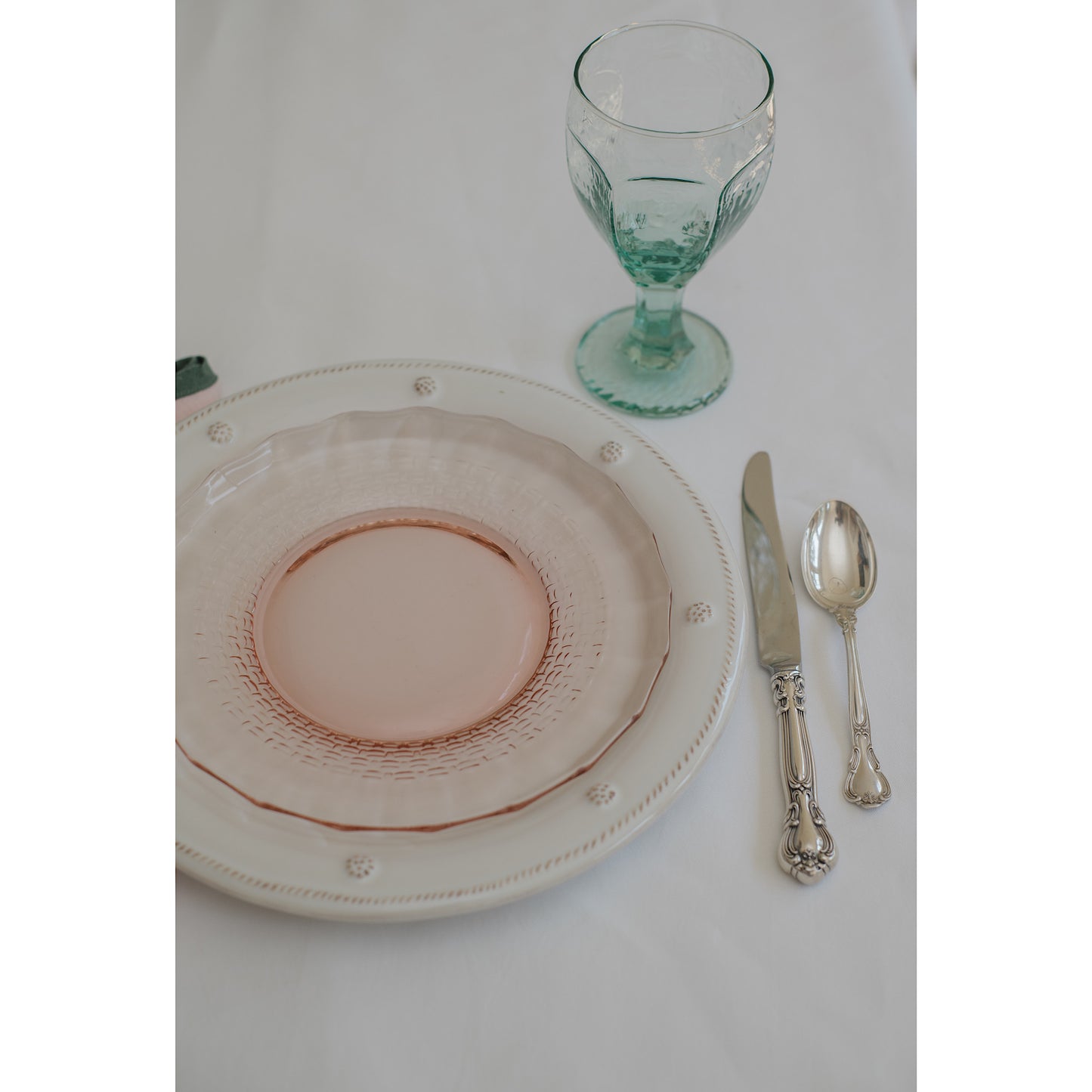 Pink Glass Salad Plate