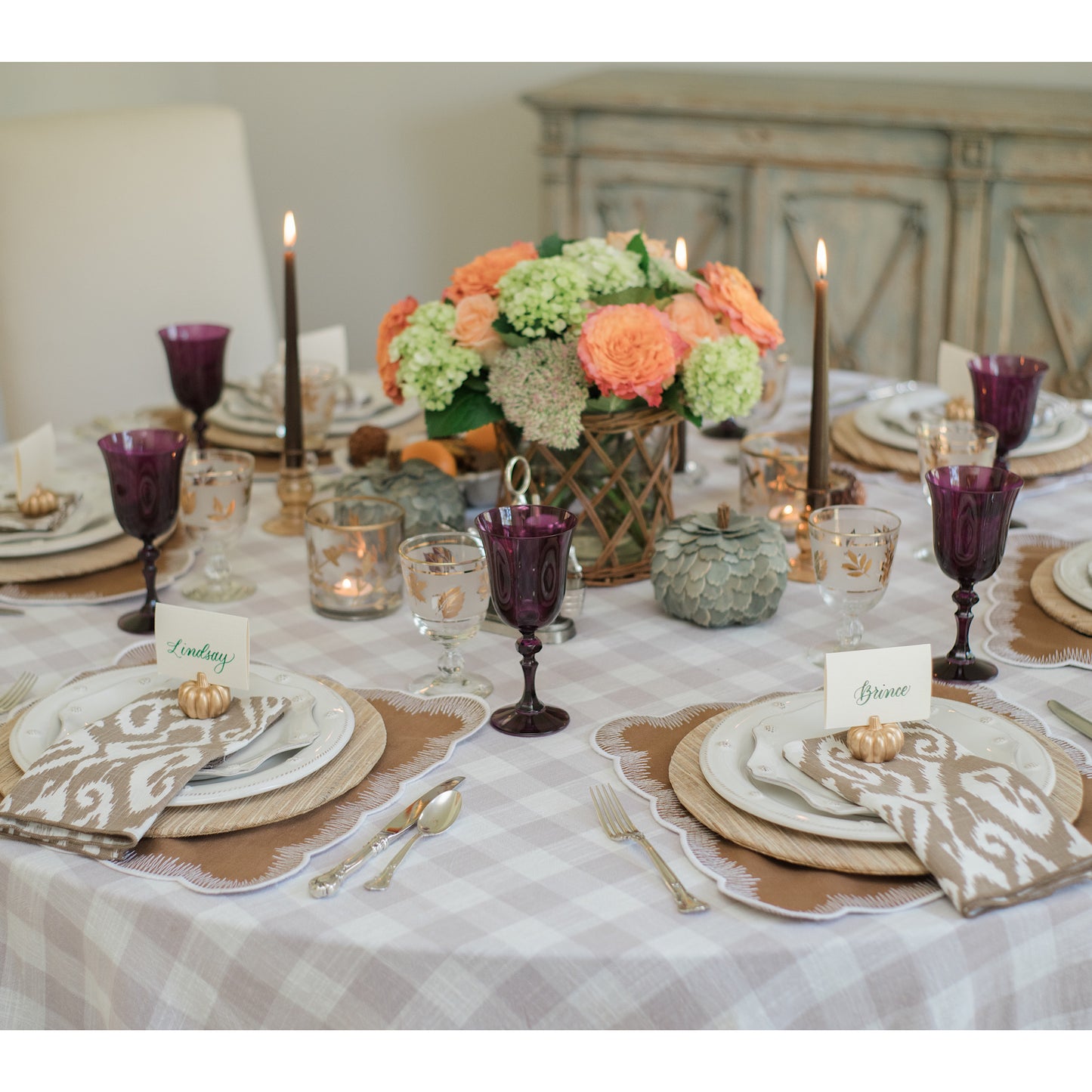 Brown Ikat Napkins
