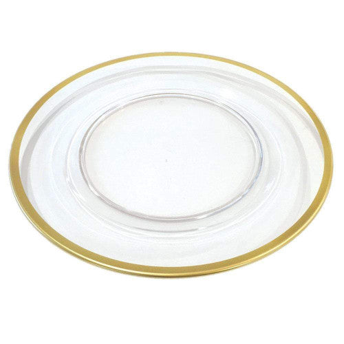 Gold Trim Acrylic Charger Plate
