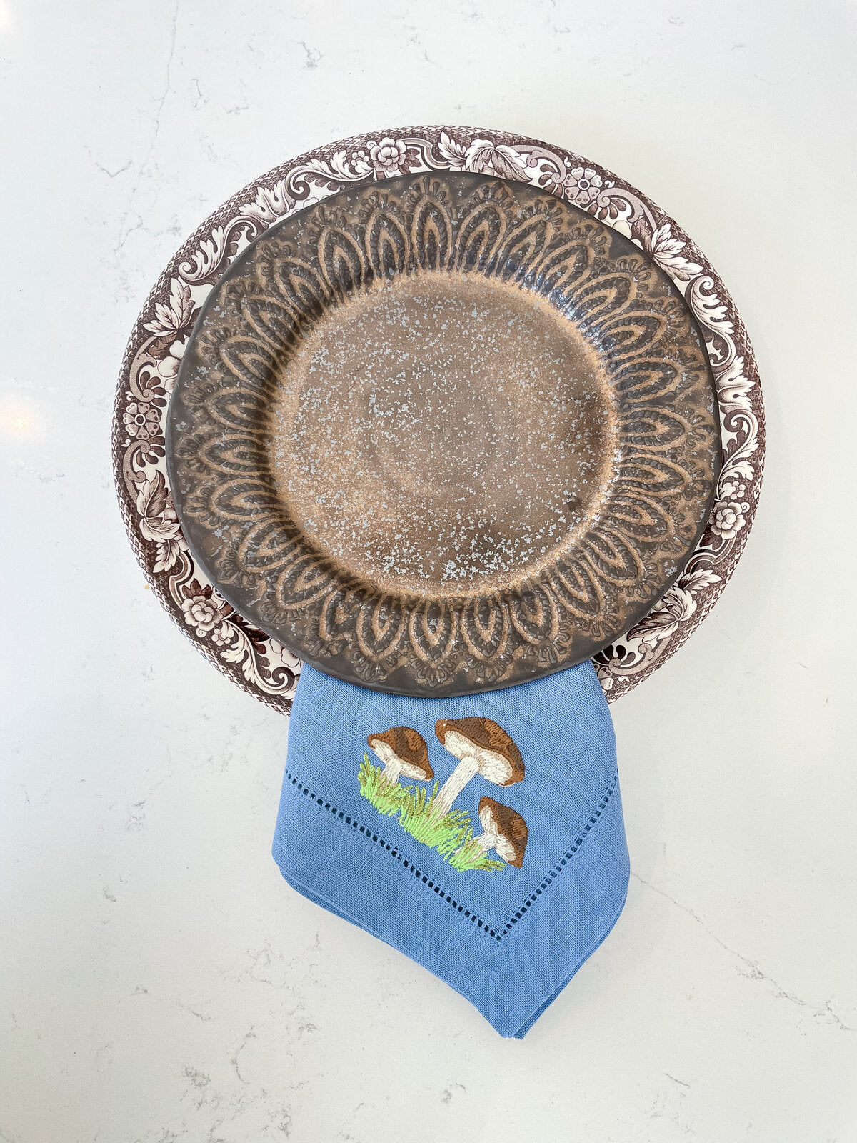 Brown Medallion Dessert/Salad Plate