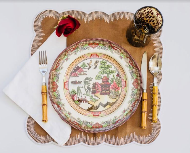 Alathea Caramel Scalloped Napkin