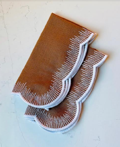 Alathea Caramel Scalloped Napkin
