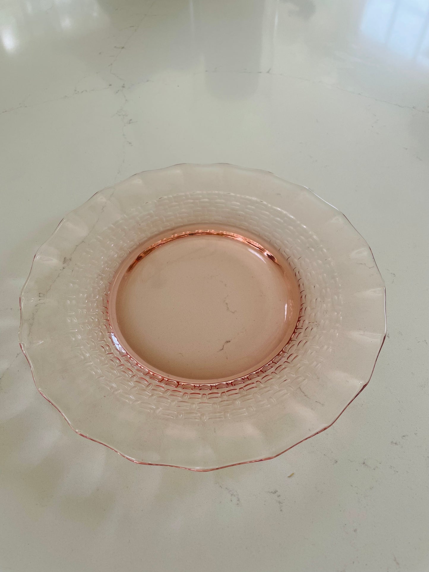 Pink Glass Salad Plate