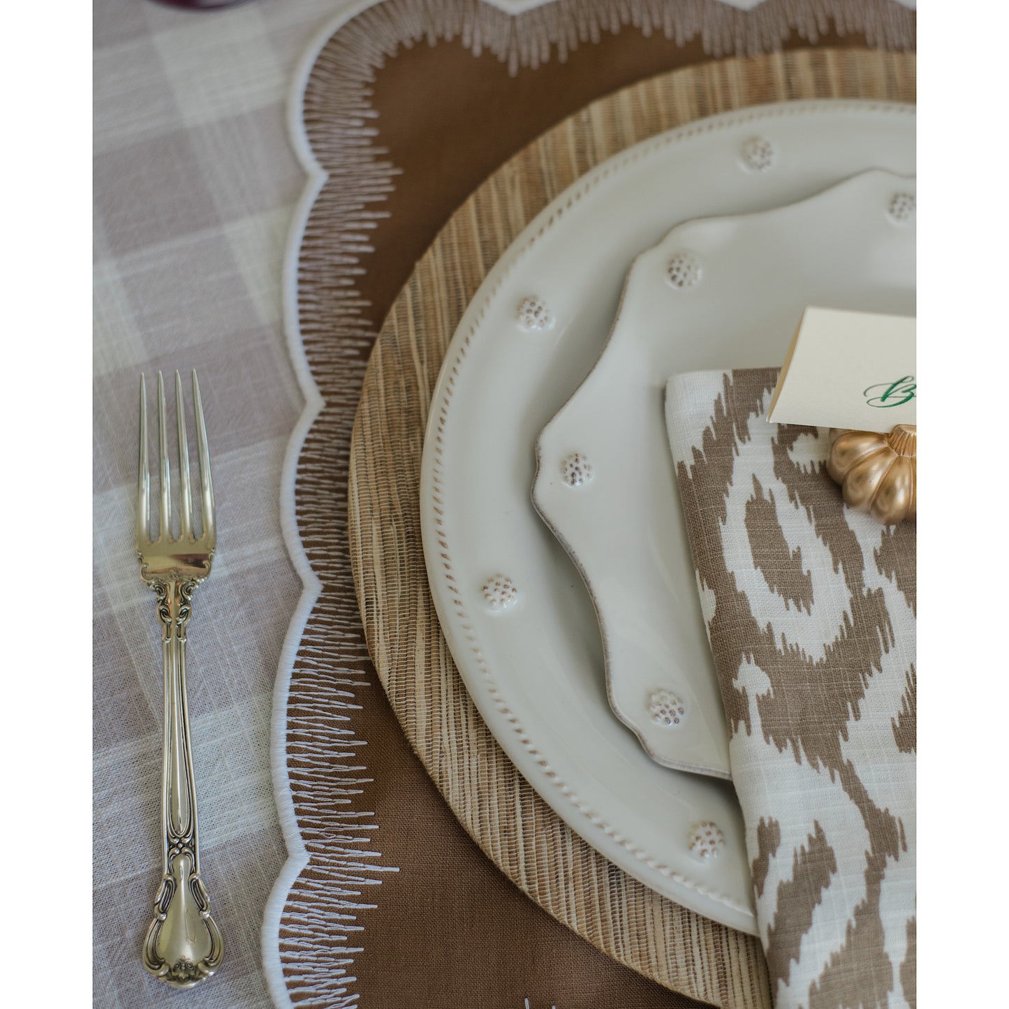 Berry & Thread Scalloped Salad Plate, Whitewash