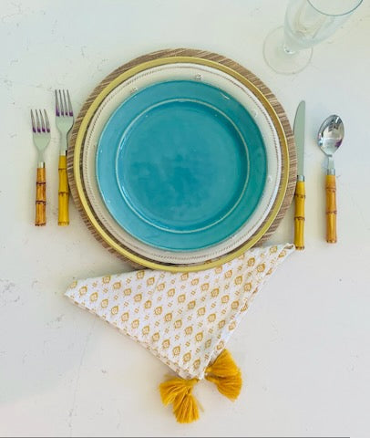Stoneware Dinner Plate, Turquoise