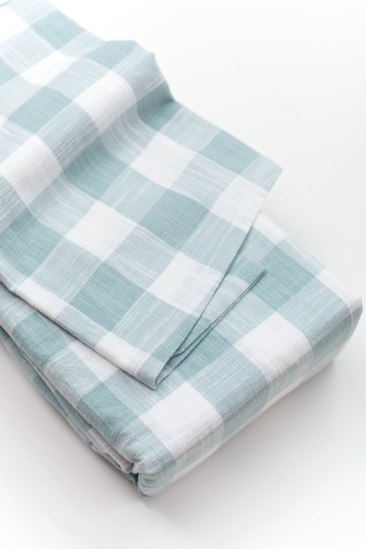 Aqua Buffalo Check Tablecloth