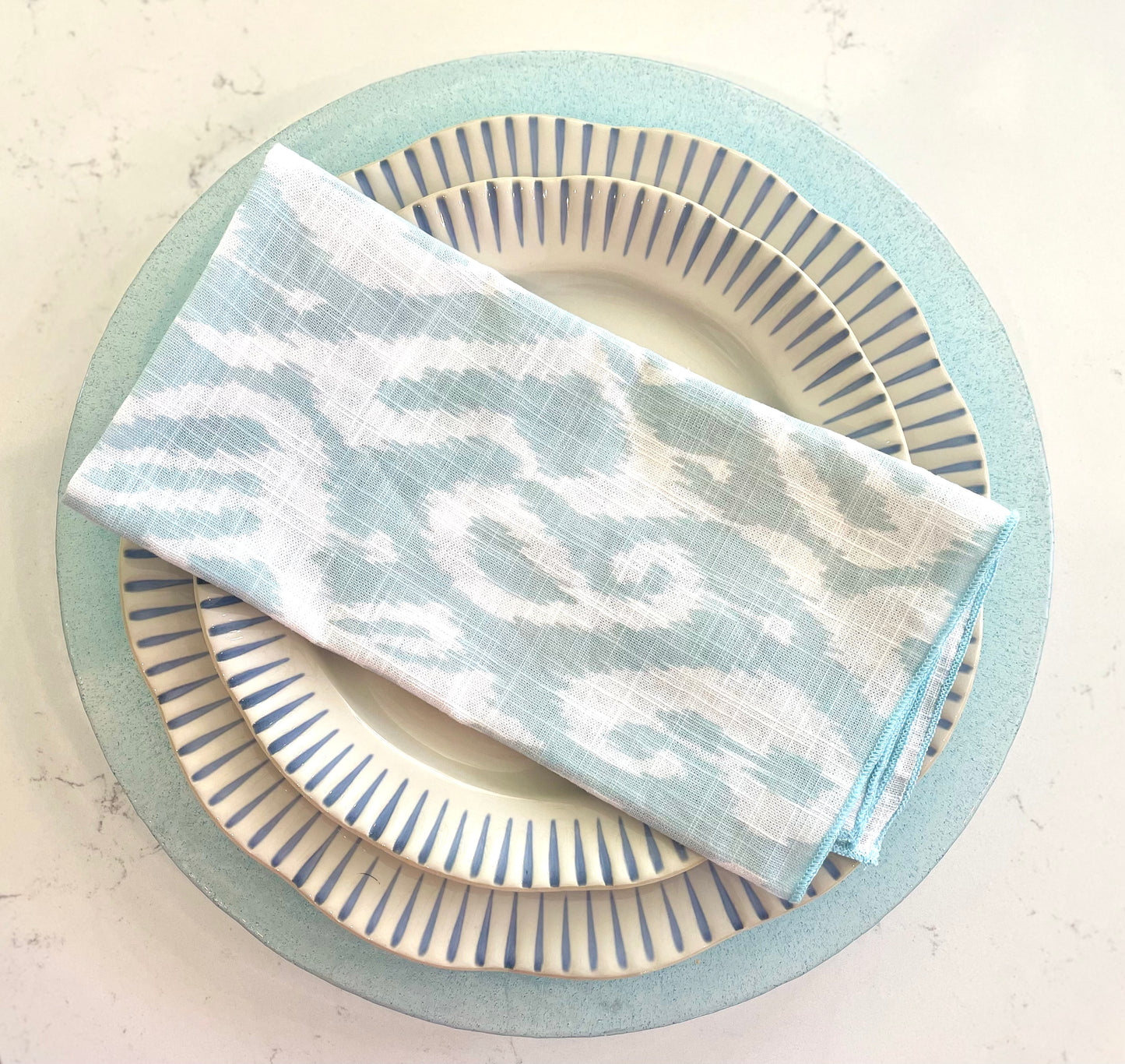 Blue Bubble Glass Charger Plate