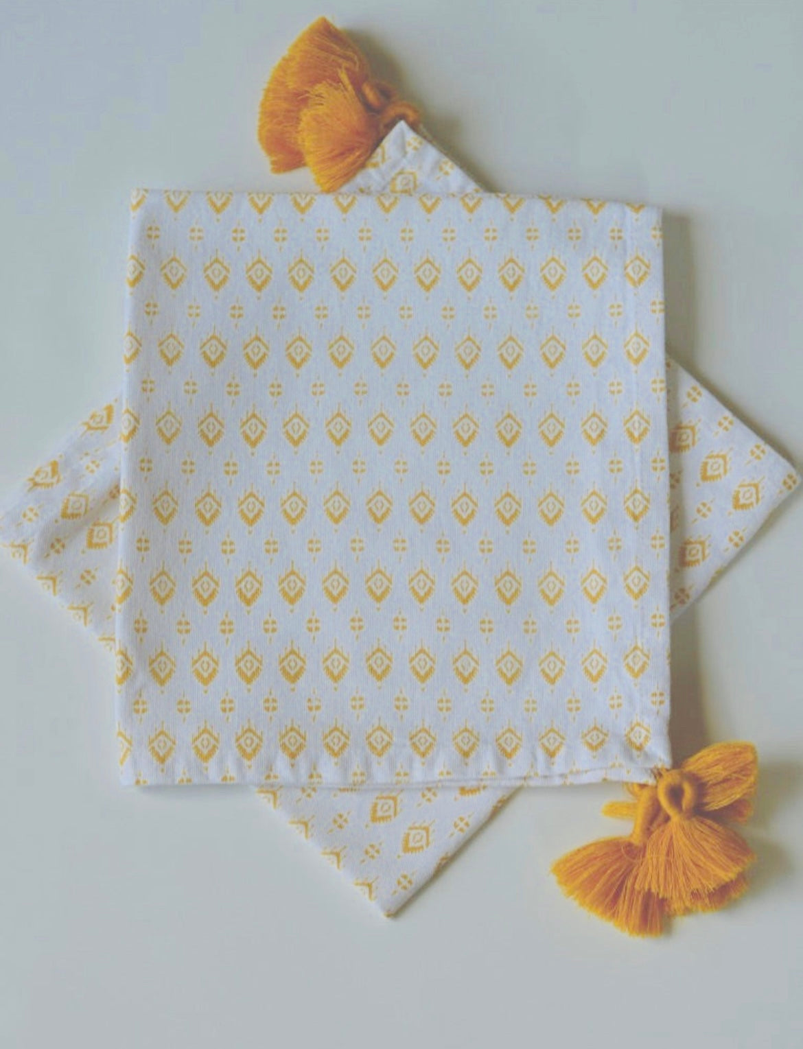 Yellow Ikat Napkin with Tassel
