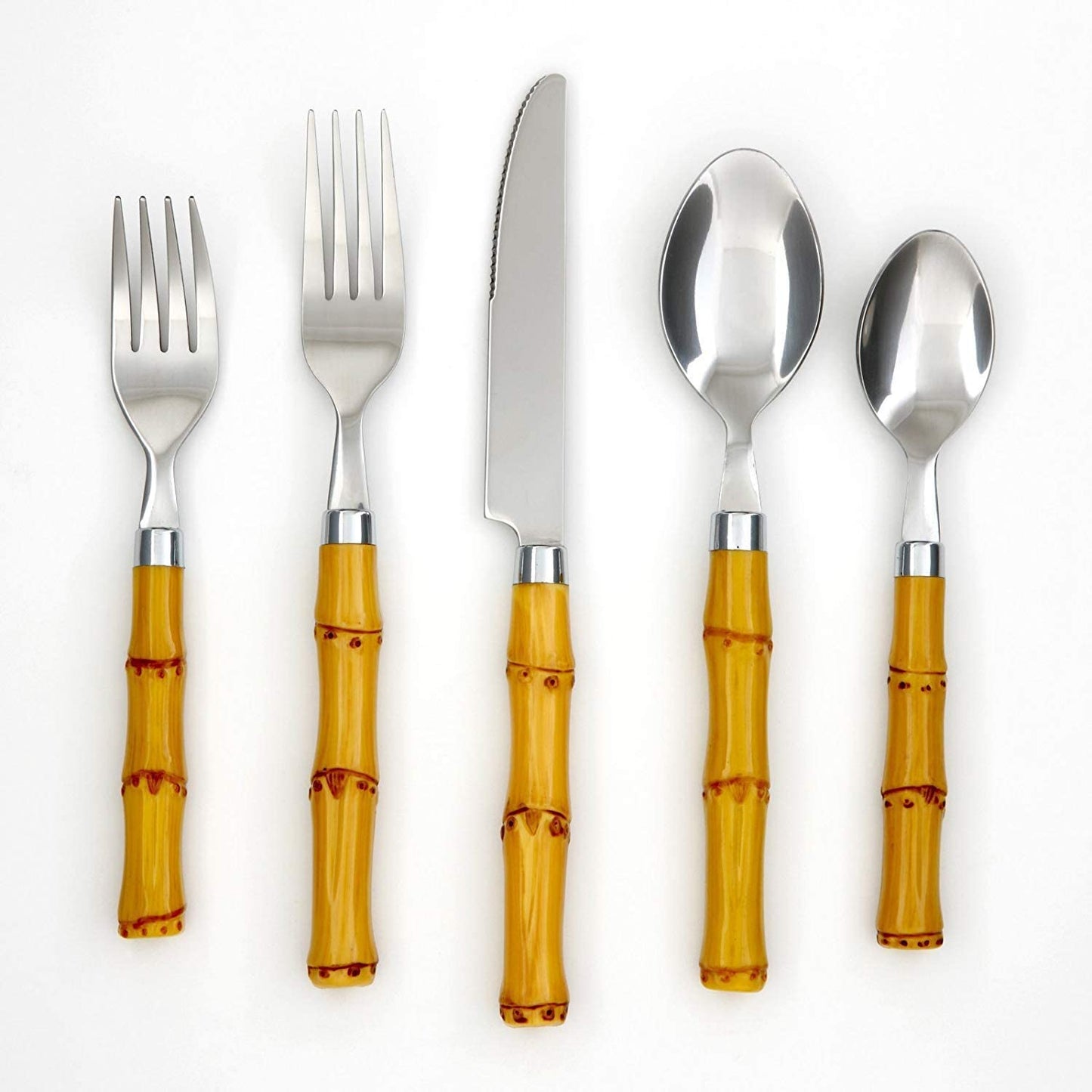 Bamboo Handle Flatware, 5 piece set