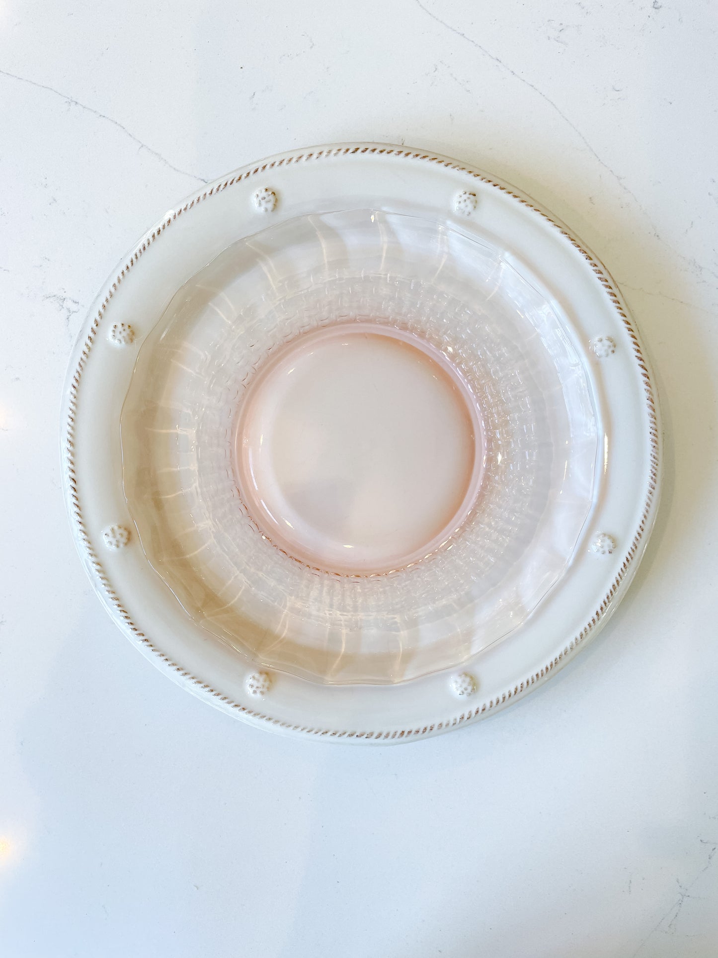 Pink Glass Salad Plate