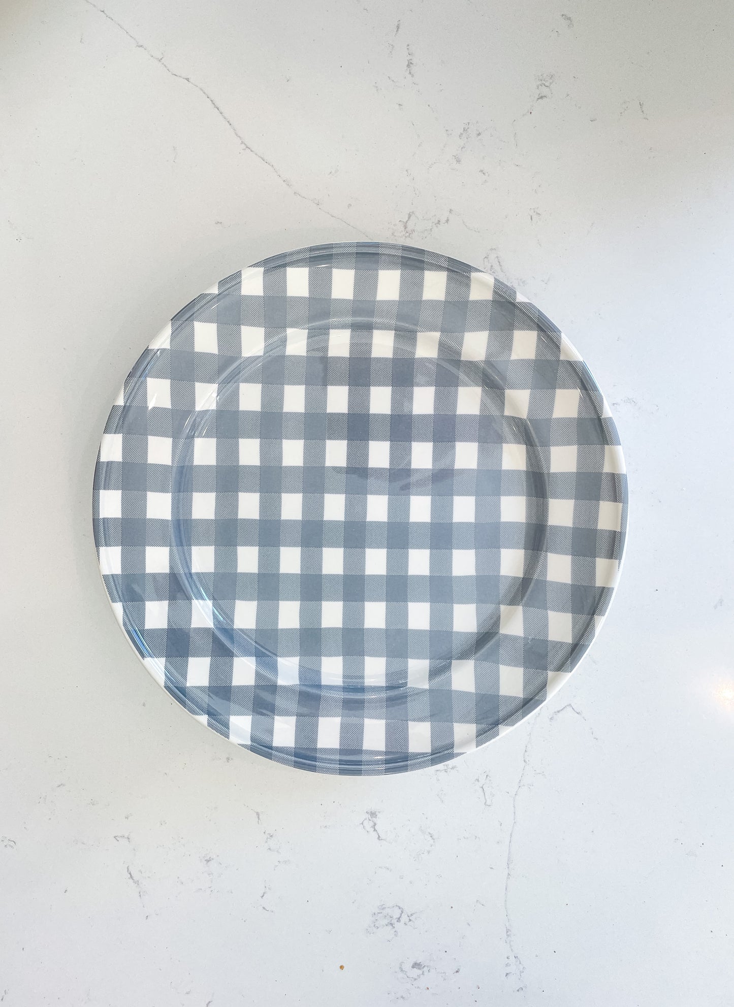 Grey Gingham Dessert/Salad Plate