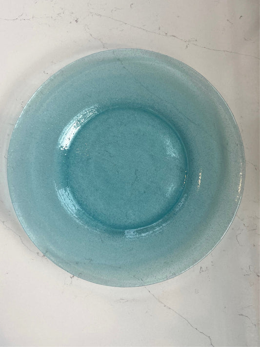 Blue Bubble Glass Charger Plate